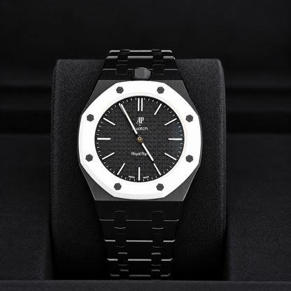OCHO NEGRO SSX03W101N black tapisserie-effect dial with black metal bracelet