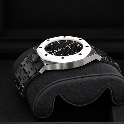 OCHO NEGRO SSX03W101N side profile showing fitted black metal case