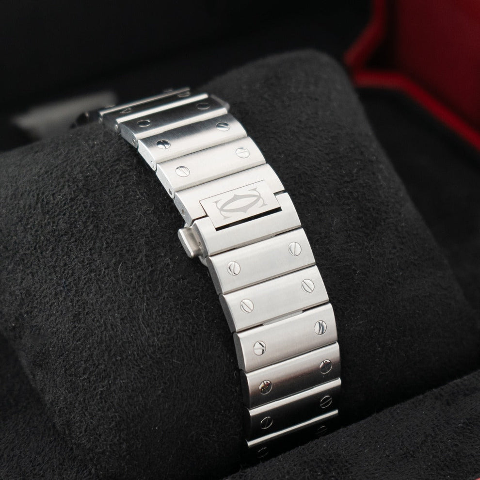 nan cartier santos wssa0065 large brown dial 2024 interchangeable leather strap - product image from Imperial Time UK Ltd