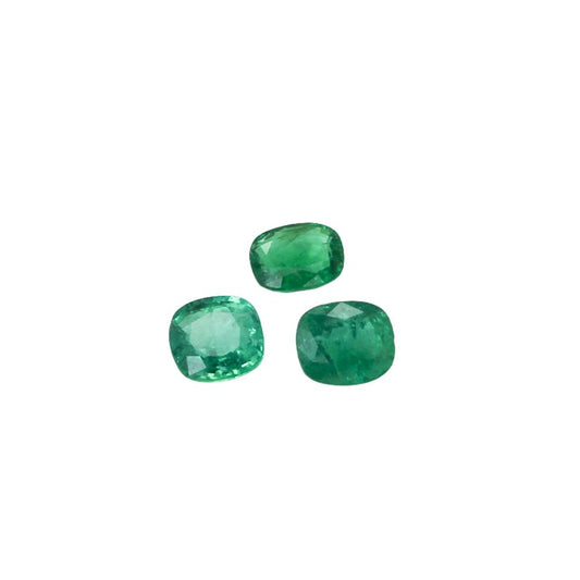 3 Emerald Stone Set 7CT (2.3 CT Per Stone) - Cushion Cut