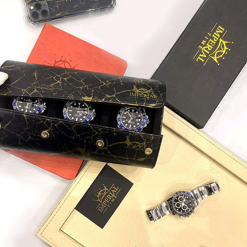 3 Watch Roll Travel Storage Case Portable Jewellery Organiser