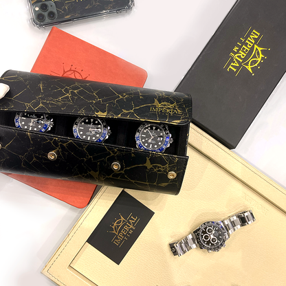 3 Watch Roll Travel Storage Case Portable Jewellery Organiser
