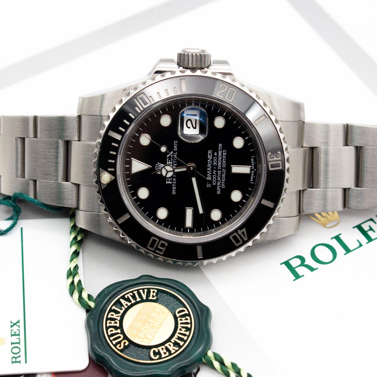 Rolex Submariner Date Oyster Bracelet Black Dial Stainless Steel Pristine Condition 24-hour 40 Mm Mechanical Watch - product image from Imperial Ti...