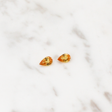 Yellow Sapphire - 1CT (0.5CT Per Stone) - Pear Cut