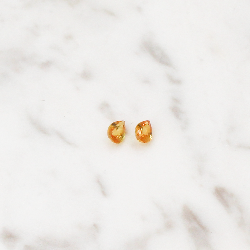 Yellow Sapphire - 1CT (0.5CT Per Stone) - Pear Cut