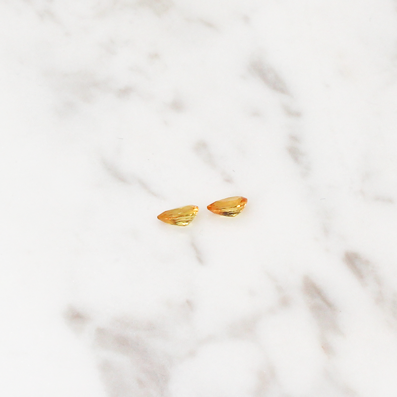 Yellow Sapphire - 1CT (0.5CT Per Stone) - Pear Cut