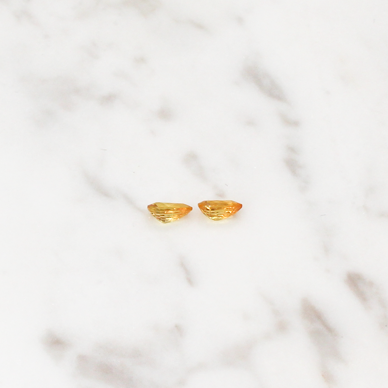 Yellow Sapphire - 1CT (0.5CT Per Stone) - Pear Cut