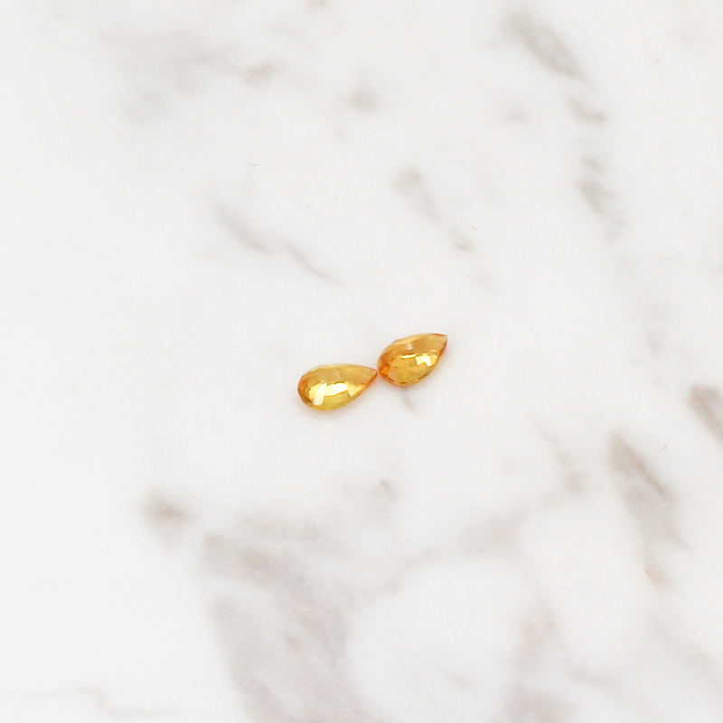 Yellow Sapphire - 1CT (0.5CT Per Stone) - Pear Cut