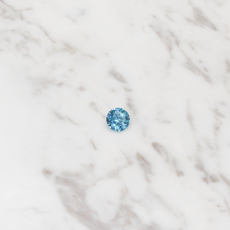 Natural Blue Zirconia 3.5CT - Round Brilliant Cut