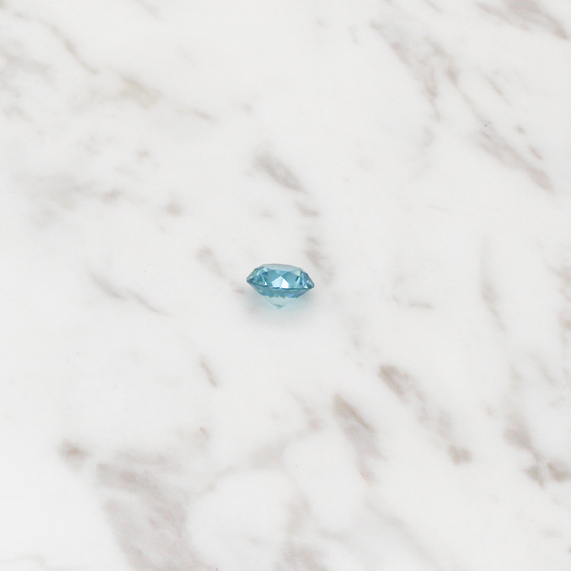 Natural Blue Zirconia 3.5CT - Round Brilliant Cut