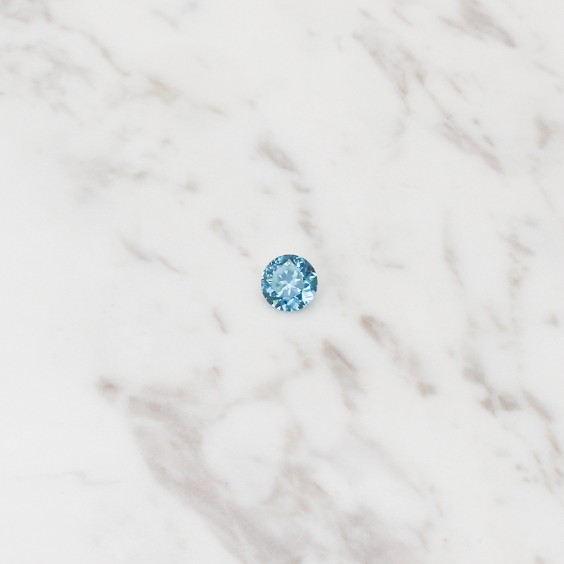Natural Blue Zirconia 3.5CT - Round Brilliant Cut