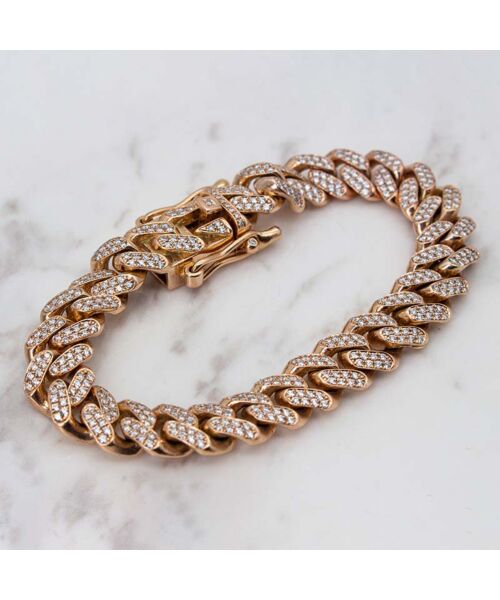 Diamond Cuban Bracelet - Rose Gold