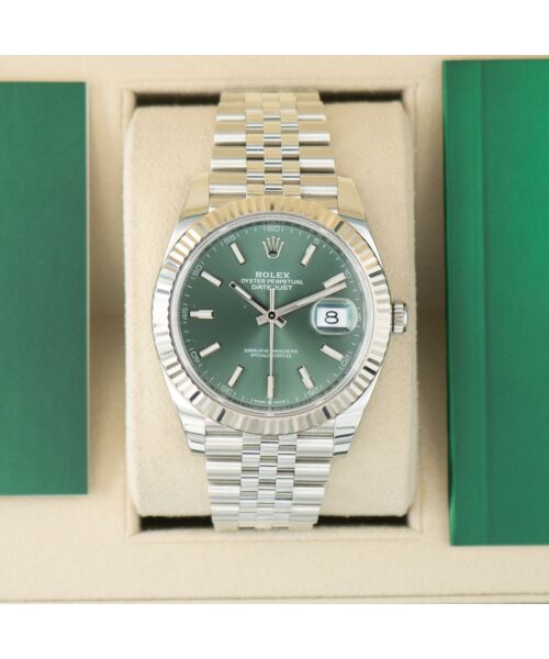 Rolex Datejust 41 126334 Mint Green Dial Jubilee Bracelet 2024