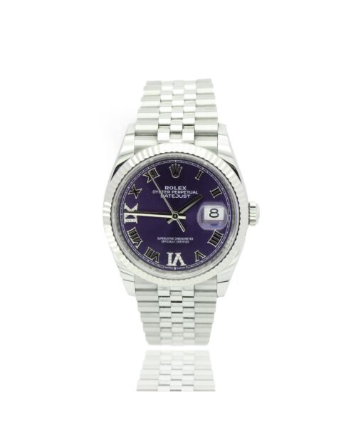 Rolex Datejust 36 126234 Diamond-Set Aubergine Dial Jubilee Bracelet