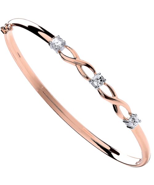 Rose Gold Cubic Zirconia Bangle BN0425