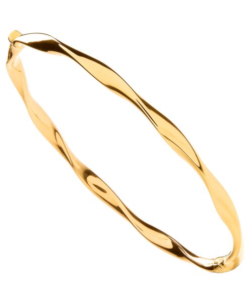 Yellow Gold Hollow Twist Ladies Bangle BN0451