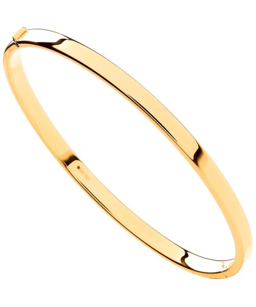 Yellow Gold Hollow Flat Hinged Ladies Bangle BN0452