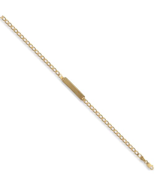 Yellow Gold Baby/Ladies Curb ID Bracelet
