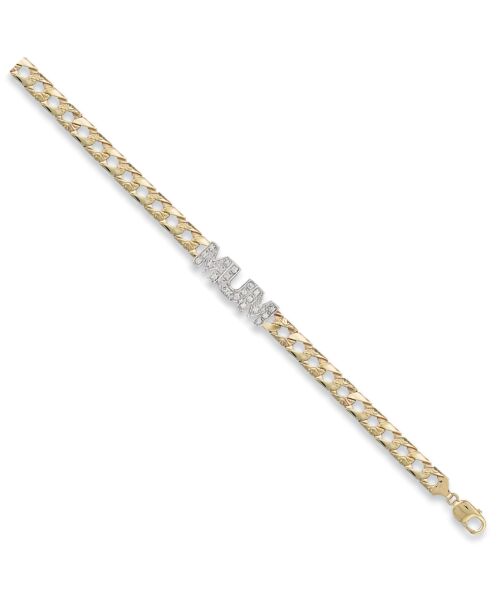 Yellow Gold Casted Cubic zirconia Mum Bracelet