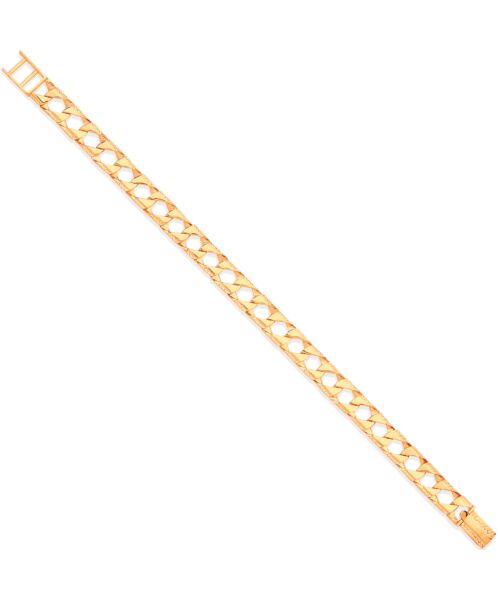 Yellow Gold 9mm Casted Grain Edge Gents Bracelet
