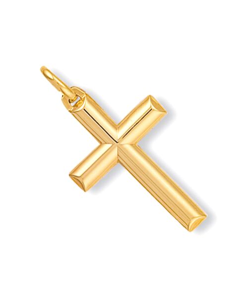 Yellow Gold Hollow Tubed Cross CX0011
