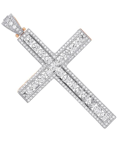 Y & White Gold Round Cubic Zirconia Cross CX0230