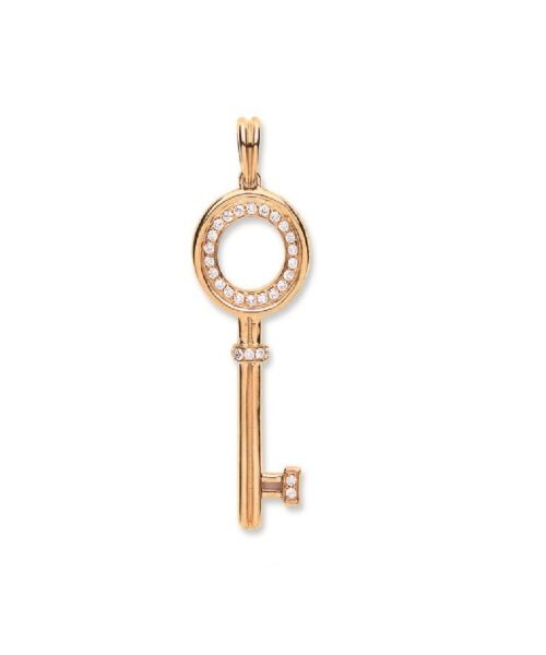 18ct Rose Gold 0.18ct Diamond Key DPD0347