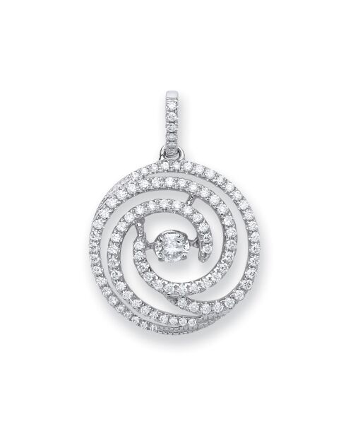 18ct White Gold 0.60ct Dancing Diamond Drop Pendant DPD0420