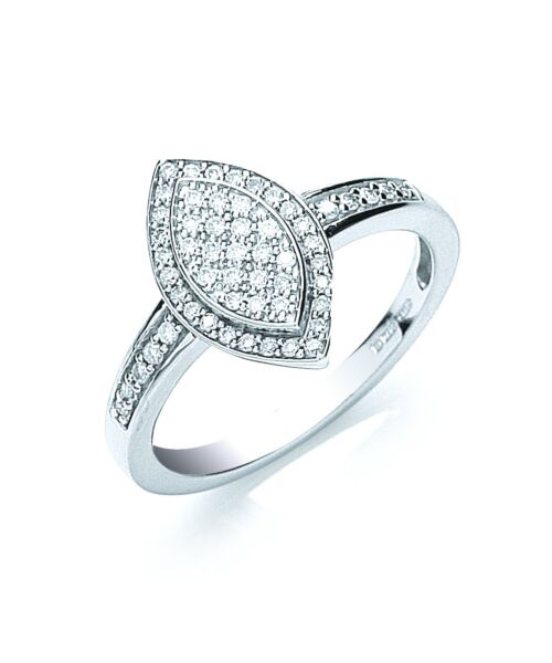18ct White Gold Pave Set 0.25ct Diamond Ring