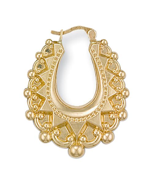Yellow Gold Fancy Oval Creoles ER0234