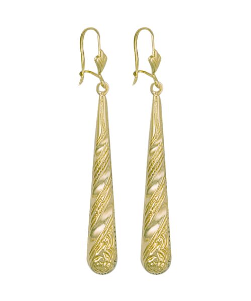 Yellow Gold Patterned Drops ER0246