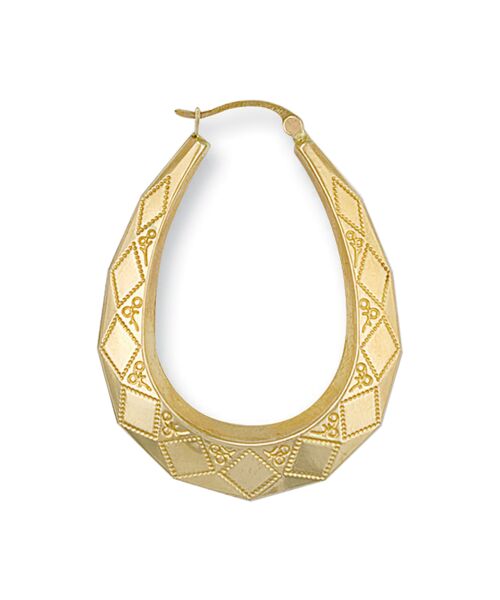 Yellow Gold D/C Oval Creoles ER0324