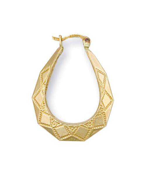 Yellow Gold D/C Oval Creoles ER0848