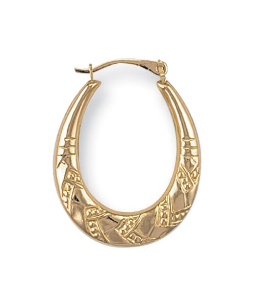 Yellow Gold Fancy Oval Creoles ER1084