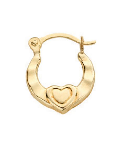 Yellow Gold Heart Creoles ER1183
