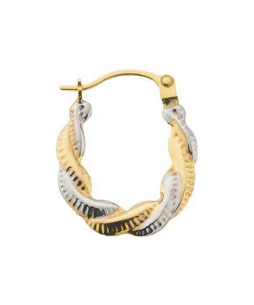 Y&White Gold Fancy Twisted Creoles ER1228