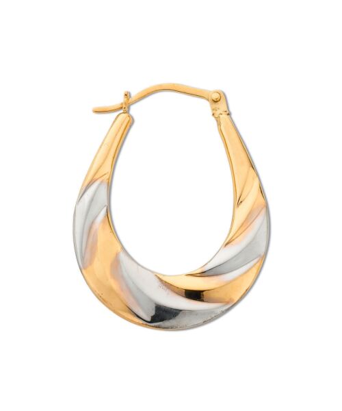 Y & White Gold Oval Hoop Earrings ER1233