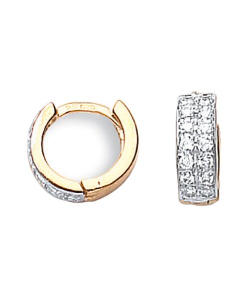 Yellow Gold 12mm Cubic Zirconia Huggies ER1319