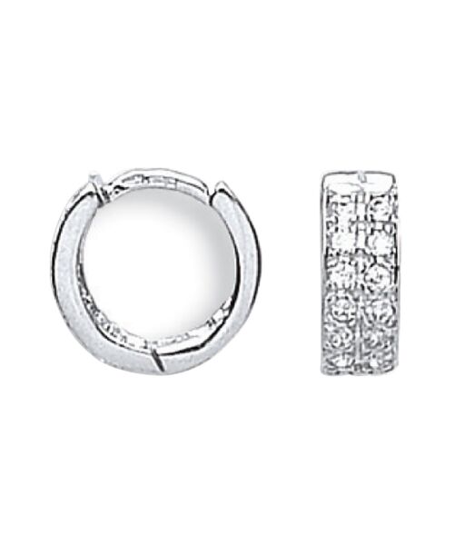 White Gold 12mm Cubic Zirconia Huggies ER1320