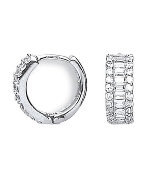 White Gold 15mm Cubic Zirconia Huggies ER1322
