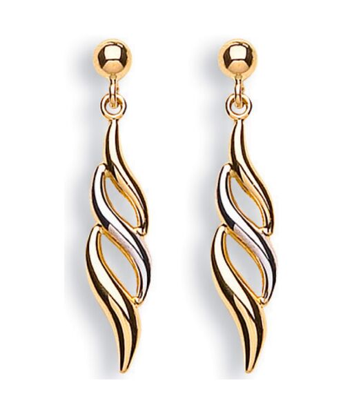 W & Yellow Gold Fancy Drops ER1345