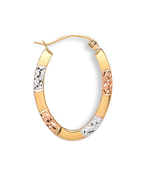Y W & Rose Gold D/C Oval Creoles ER1359