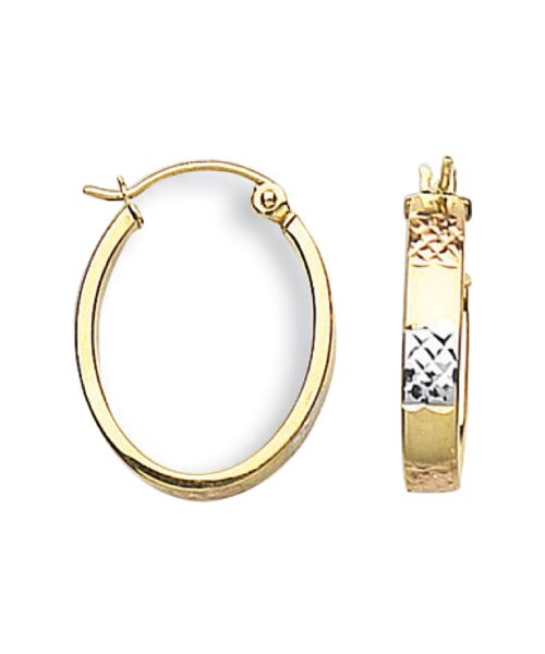 Y W & Rose Gold D/C Oval Creoles ER1360