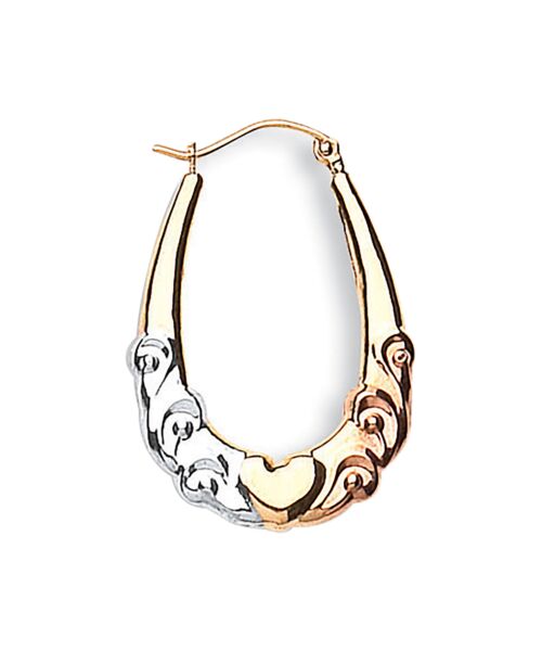 Y W & Rose Gold Fancy Creoles ER1365