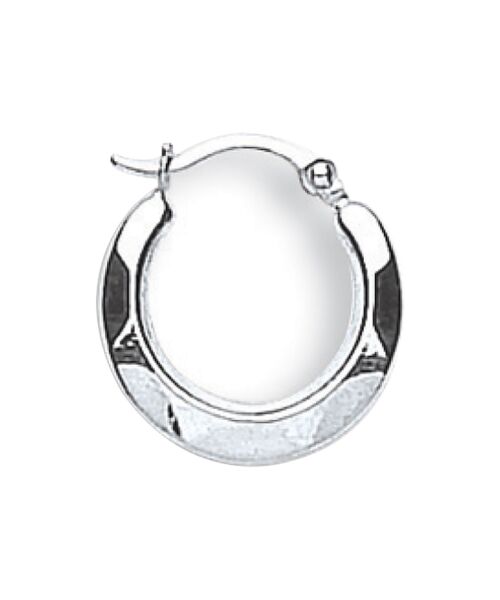 White Gold 14mm Hammered Round Huggies ER1370