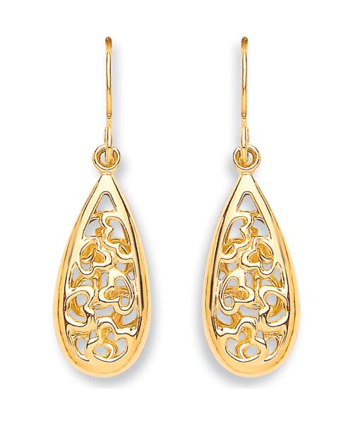 Yellow Gold Hook Oval Drop  Earrings ER1474