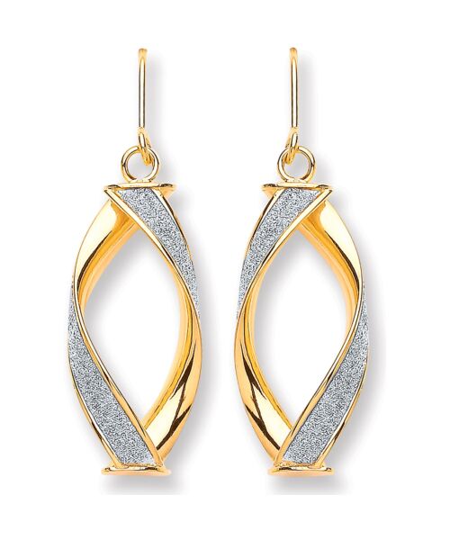Yellow Gold Twist Glitter Drop Earring ER1490