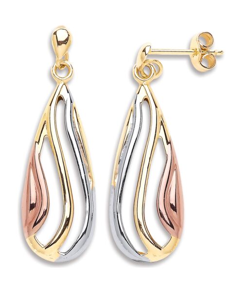 Y W & Rose Gold Teardrop Earrings ER1521