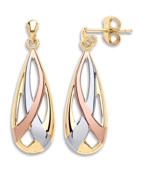 Y W & Rose Gold Teardrop Earrings ER1522