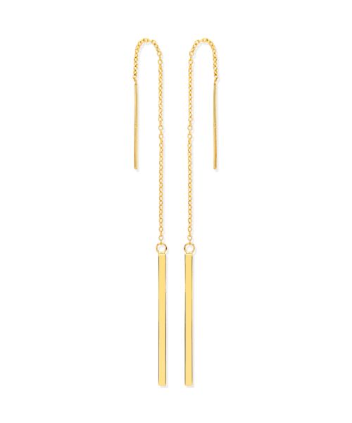 Yellow Gold Chain Drop Threader Earrings ER1570